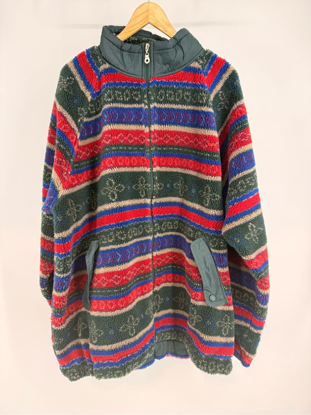 Timberland Vintage 90s Southwestern Aztec Sherpa Fleece Jacket Geometric